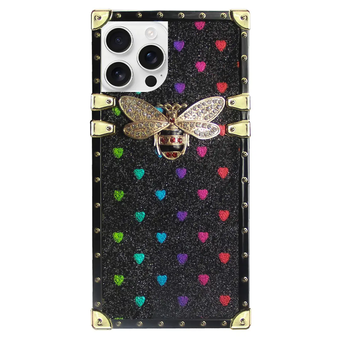 iPhone 15 Pro Max Heart Butterfly Case Black